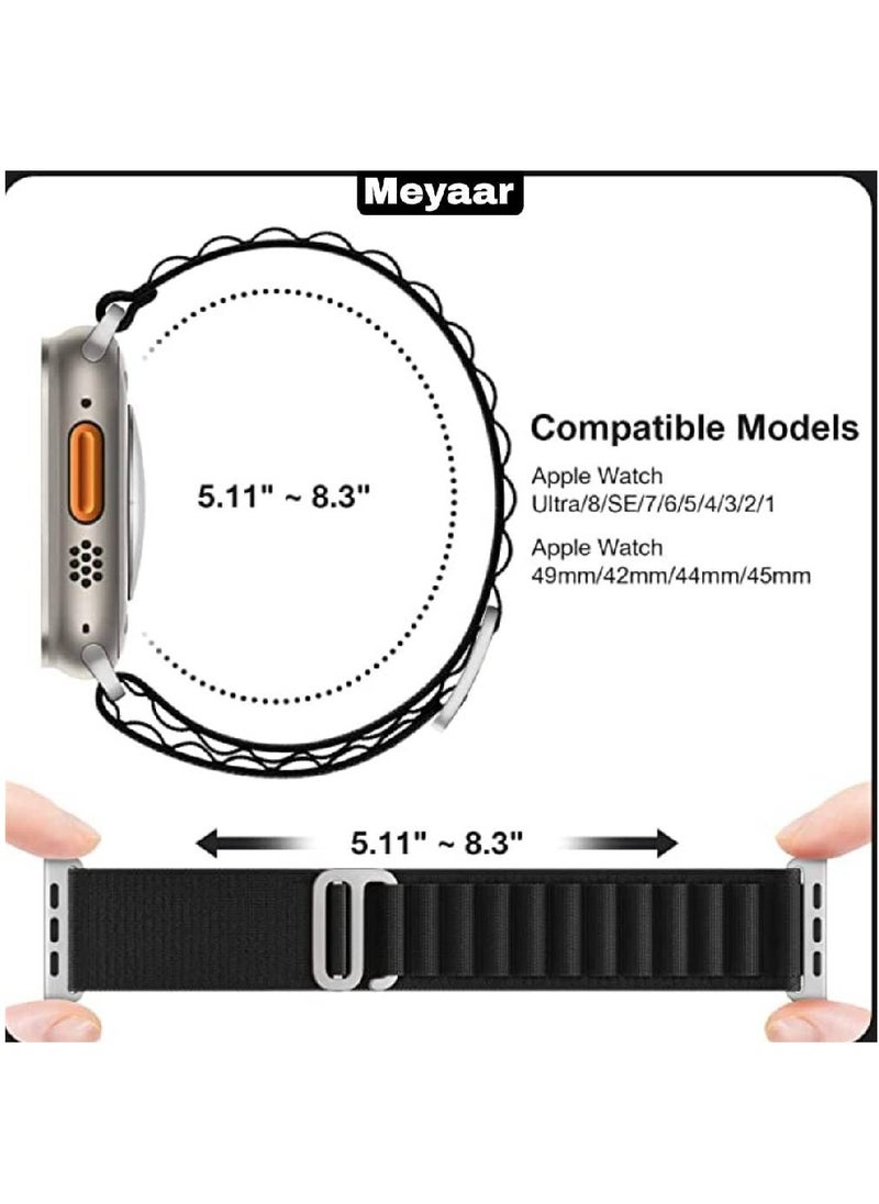 GENNEXT - Alpine Loop Compatible with Apple Watch Ultra Band,Metal connector Rugged Woven Nylon Men G-Hook Strap for iWatch Series Ultra SE 49mm 45mm 44mm - Image 1