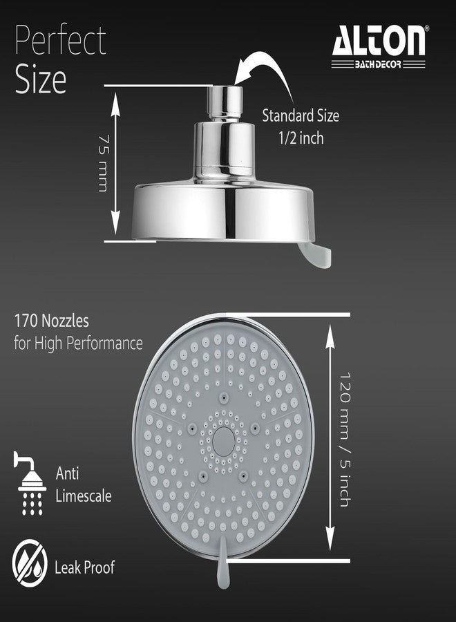 ALTON SHR20750, ABS, 5-INCH, 5-Function, Overhead Shower, Black - Image 4