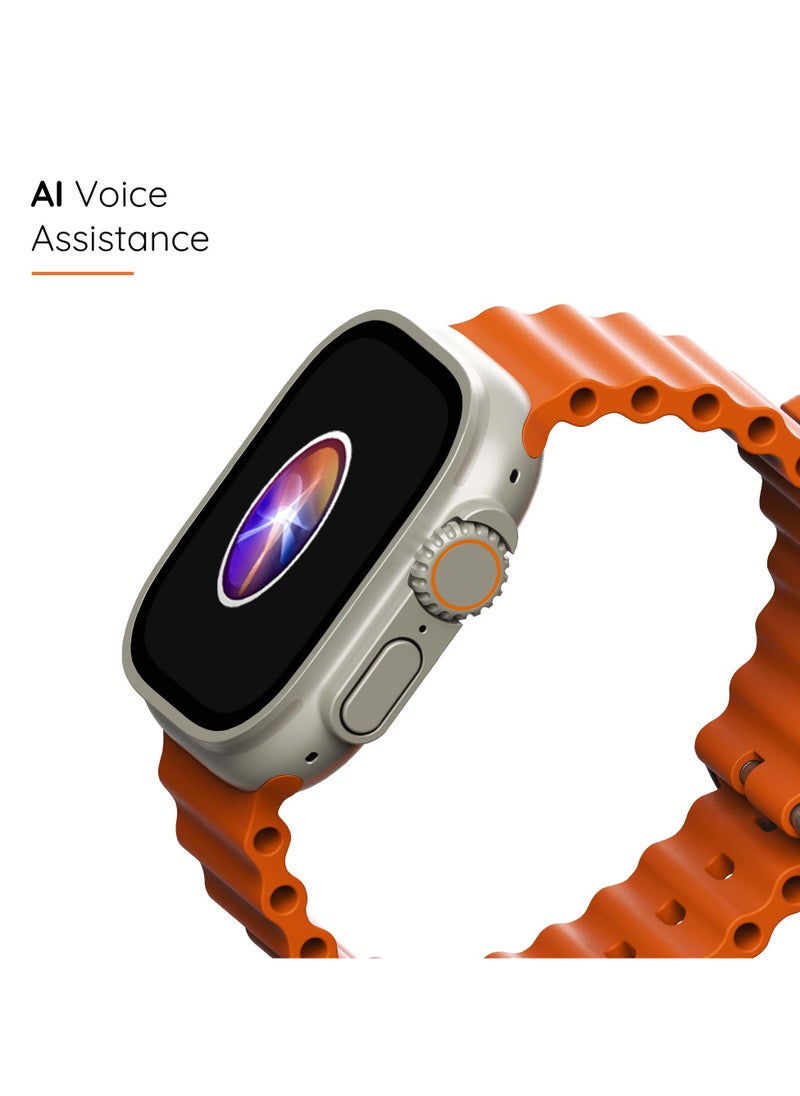 Pebble Cosmos Engage 1.95" IPS Always on Display Smartwatch, Wireless charging, IP67 Water & Dust Resistence, Compatible with Android & iOS, 20+ Sports Modes, 100+Cloud Based Watch Faces, Salamander Orange  - Image 4