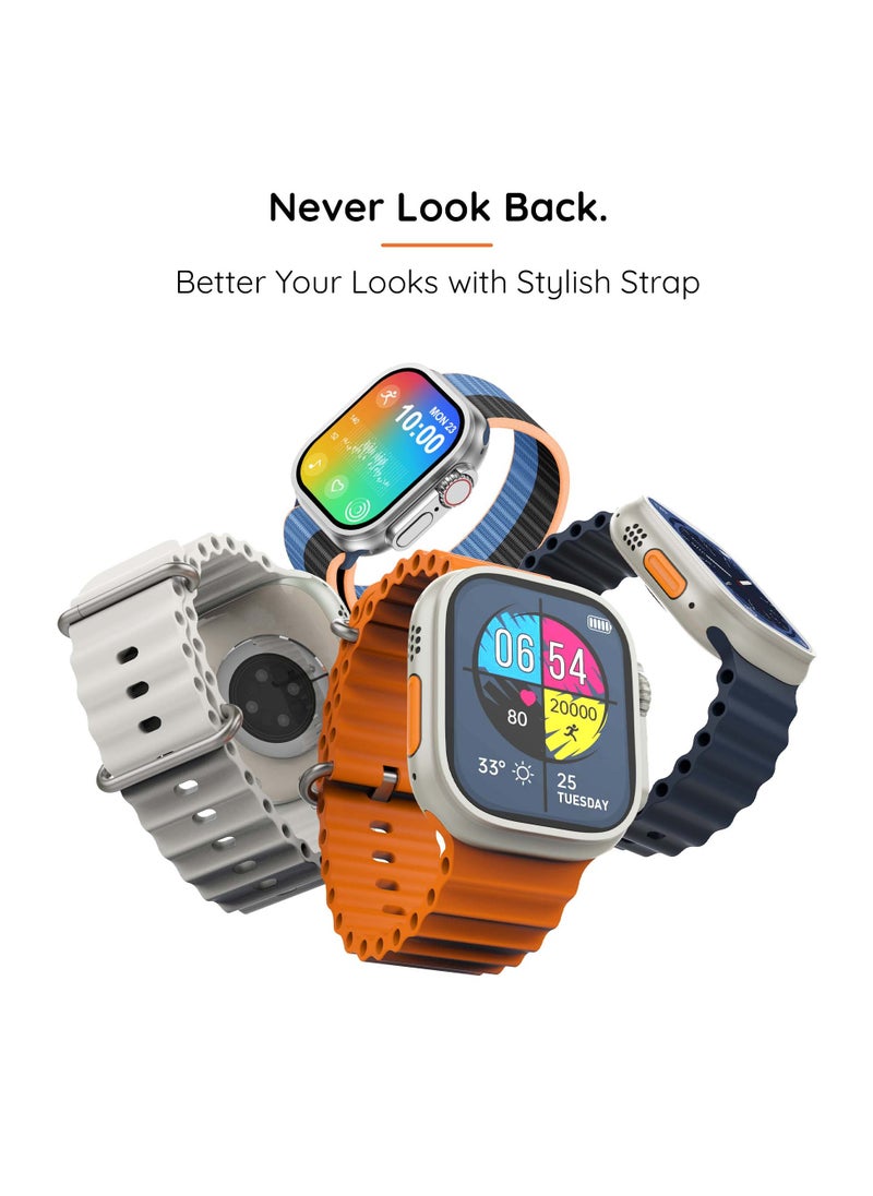 Cosmos Engage 1.95" IPS Always on Display Smartwatch, Wireless charging, IP67 Water & Dust Resistence, Compatible with Android & iOS, 20+ Sports Modes, 100+Cloud Based Watch Faces, Salamander Orange