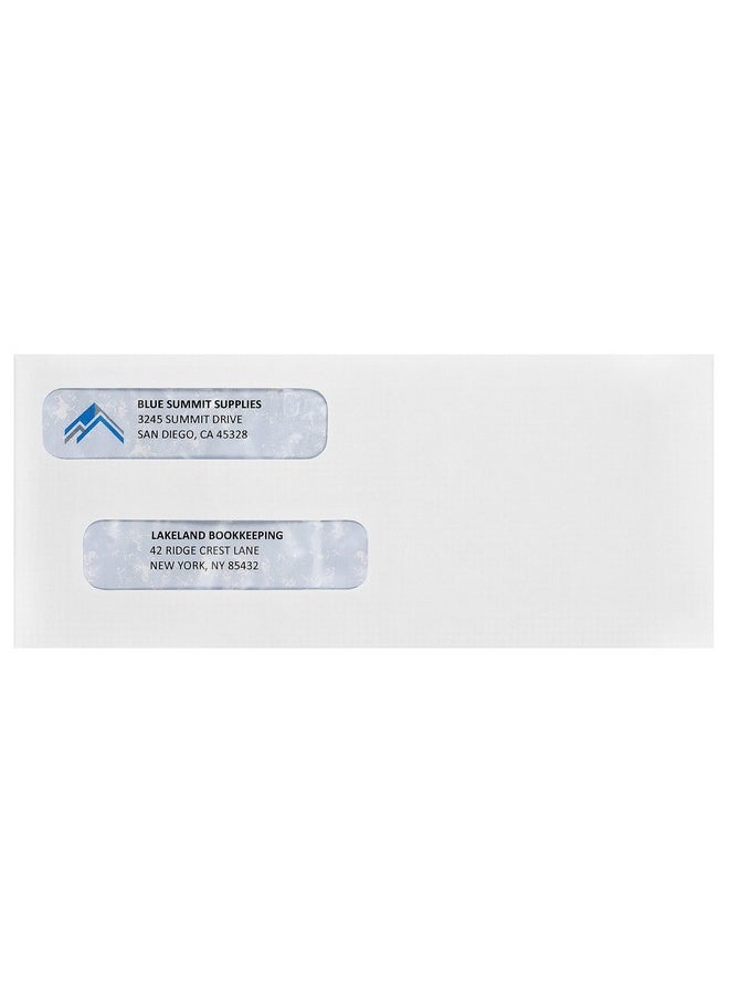Blue Summit Supplies - 5008 Self Seal Double Window Security Envelopes Designed For Quickbooks Checks Computer Printed Checks 3 5/8 X 8 11/16 (Not For Invoices) - Image 1