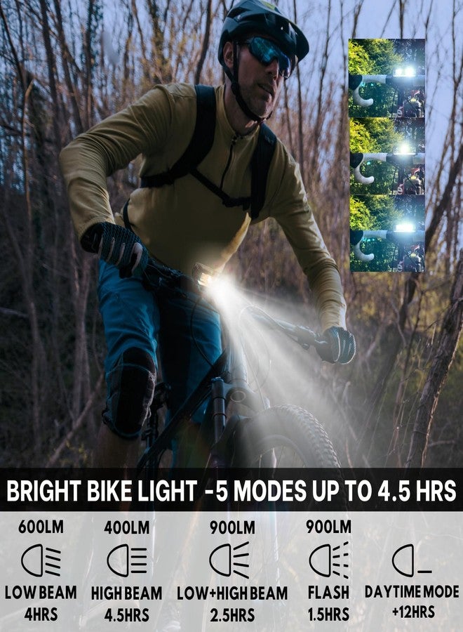 UWILE Ultra Bright Bike Light for Night Riding, Rechargeable Bicycle Headlight,Waterproof Bike Flashlight, 5 Modes, Firm Bracket Tubular Handlebar MTB Road Commuting Cycling, Steering Tube Scooter - Image 3