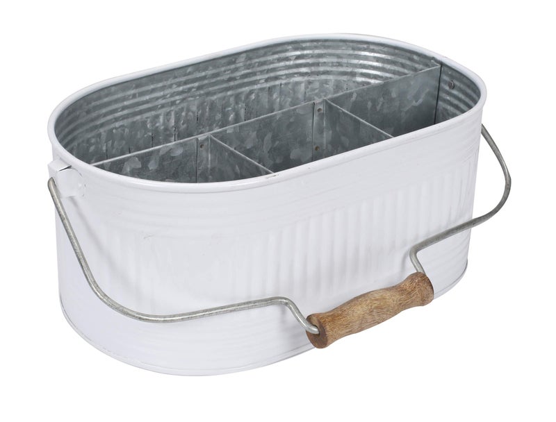 Alpha Living Home Alpha Living Home  Rustic Iron Alloy MultiCompartment Caddy  Versatile AllinOne Organizer for Kitchen Bathroom  Office Utensils Flatware and Accessories 