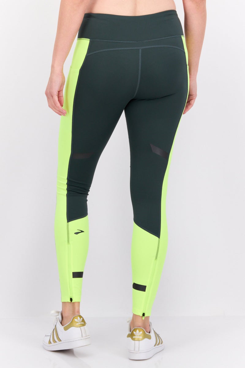 Brooks Women Sportswear Fit Brand Logo Training Tights, Green - Image 3