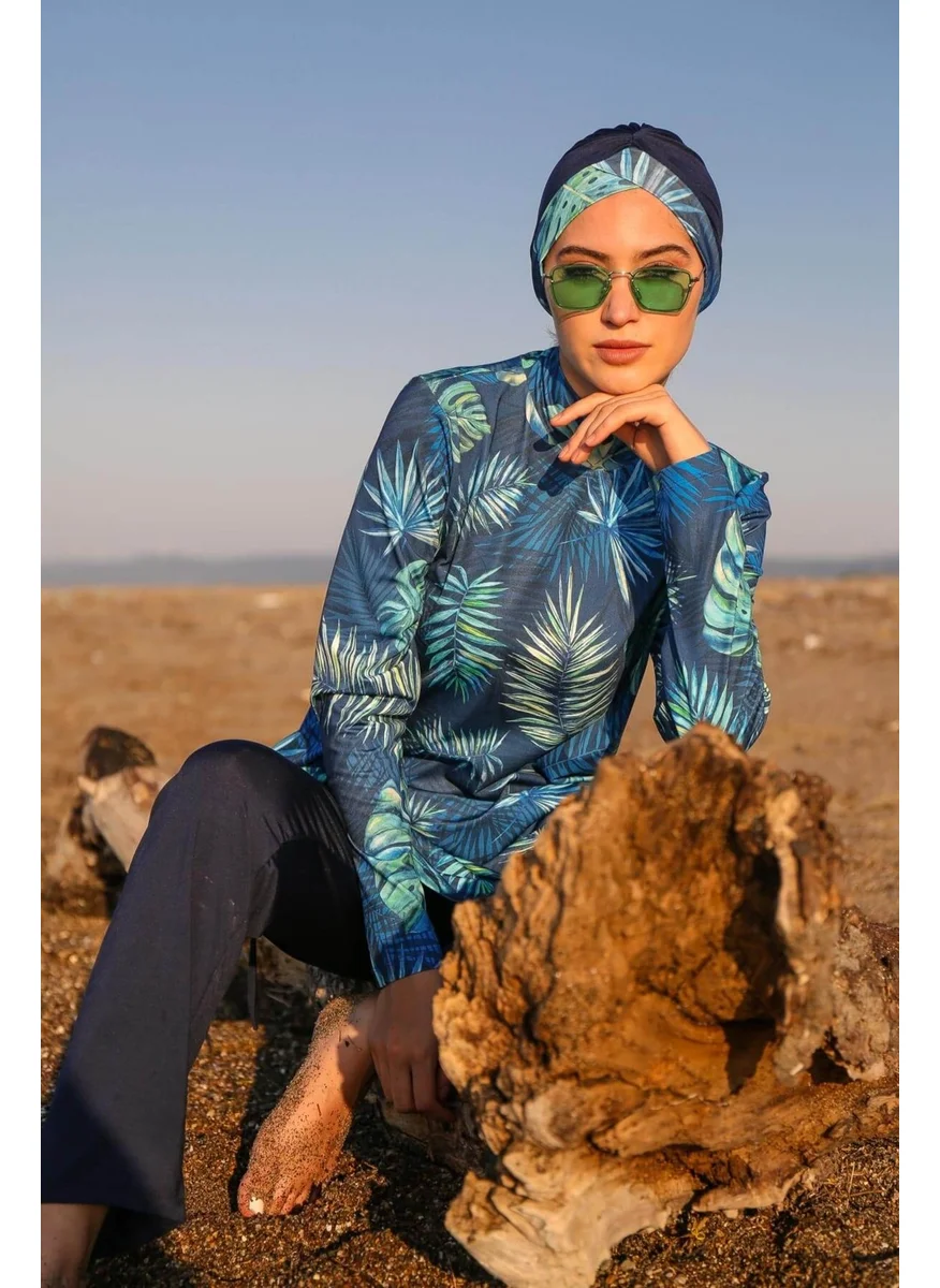 مارينا Hijab Swimsuit Leaf Pattern M2112