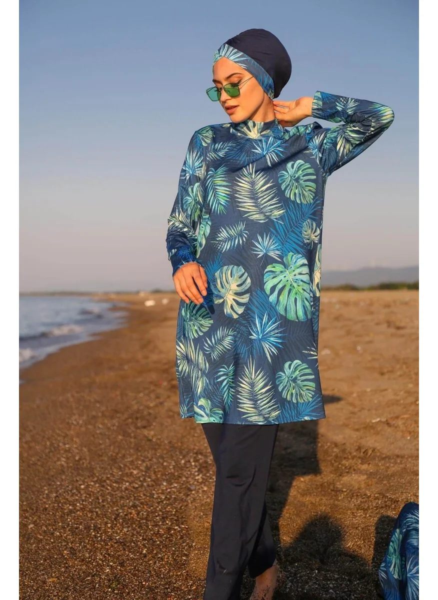 مارينا Hijab Swimsuit Leaf Pattern M2112