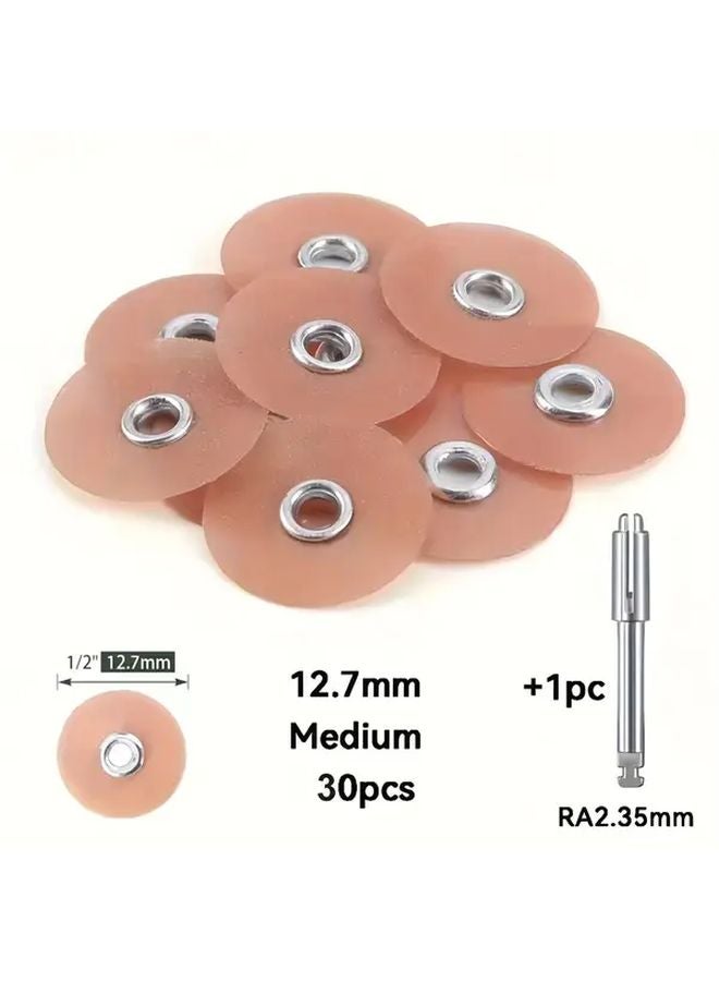 30pcs Medium Orange Polishing Discs 12 7mm For Composite Resin Porcelain - Image 1