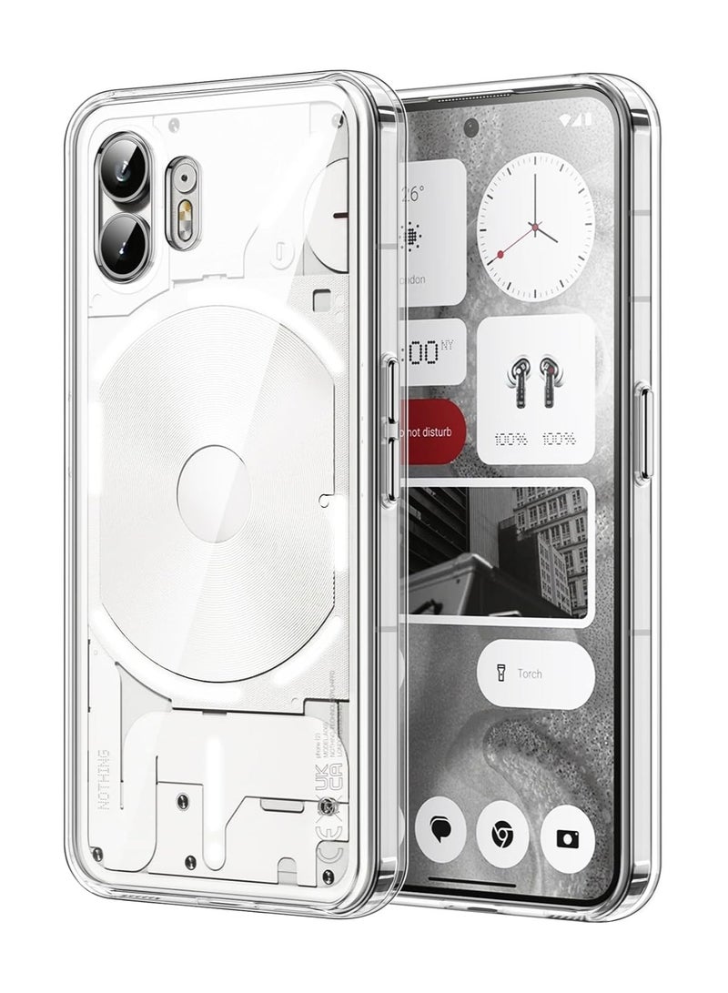 عام غلاف للهاتف Nothing Phone 2، لا يتغير لونه إلى الأصفر، مضاد للصدمات. هو غلاف محيطي للهاتف وغطاء خلفي صافٍ ومضاد للتشقق. - Image 1