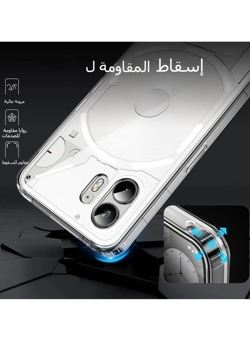 عام غلاف للهاتف Nothing Phone 2، لا يتغير لونه إلى الأصفر، مضاد للصدمات. هو غلاف محيطي للهاتف وغطاء خلفي صافٍ ومضاد للتشقق. - Image 4