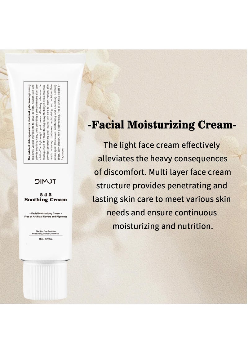 DIMOT 345 Relief Cream, Daily Face Moisturizer, Blemish Relief Care for Face, Acne-Prone Skin, Soothing, Moisturising, Skin Barrier Repair Cream, Skincare Moisturiser for All Type Skin (50ML)  - Image 4
