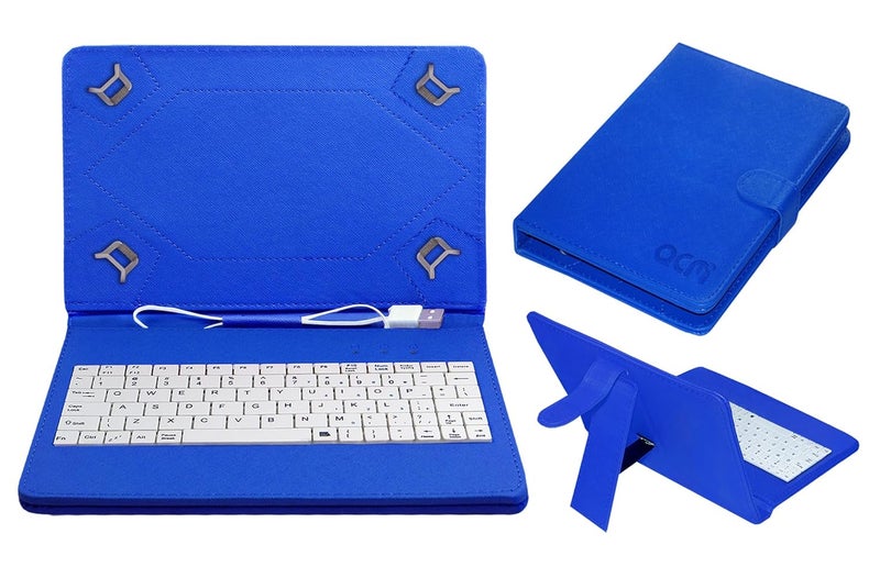 ACM USB Keyboard Case Compatible with Samsung Galaxy Tab Iris Tablet Cover Stand Study Gaming Direct Plug & Play - Blue - Image 2