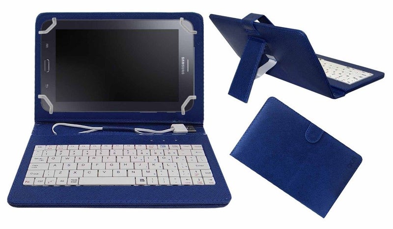 ACM USB Keyboard Case Compatible with Samsung Galaxy Tab Iris Tablet Cover Stand Study Gaming Direct Plug & Play - Blue - Image 1