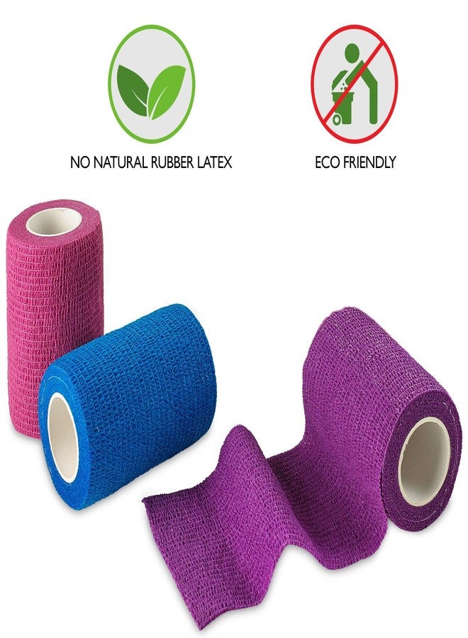 MEDca Self Adherent Wrap - Bulk Pack of 12, Athletic Tape Rolls and Sports Wraps, Self Cohesive Non-Woven Adhesive Bandage (3 in x 5 Yards) for Ankle Sprains & Swelling - Image 2