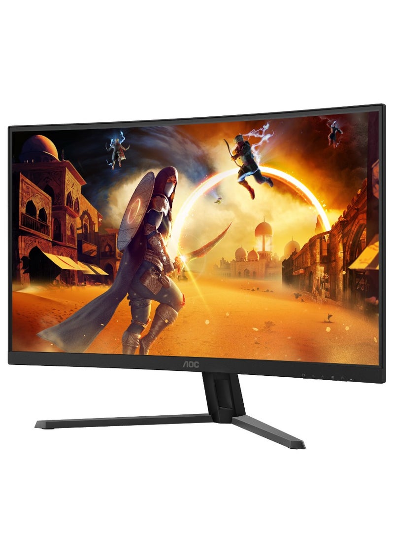 AOC 32" Inch Curved Gaming Monitor (2560x1440) 2K QHD, 180Hz Refresh Rate, 0.5ms Response Time with HDMI, VA Panel Type, HDR10 &Adaptive Sync Technology - CQ32G4E | Black - Image 2