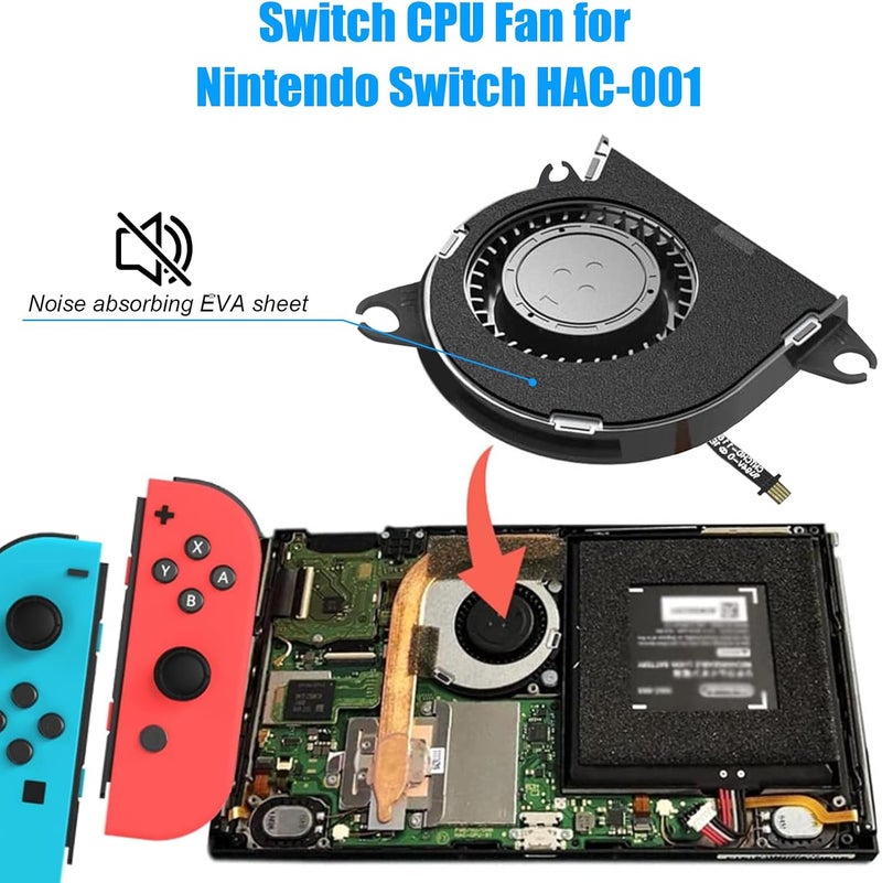 S-Union UPGRADED Switch Fan Internal Cooling Fan Compatible with Nintendo Switch NS HAC-001 2017 Console,Nintendo Switch Fan Replacement (with Thermal Compound Paste, Screwdriver and Spatula) - Image 5