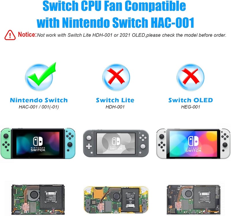 S-Union UPGRADED Switch Fan Internal Cooling Fan Compatible with Nintendo Switch NS HAC-001 2017 Console,Nintendo Switch Fan Replacement (with Thermal Compound Paste, Screwdriver and Spatula) - Image 4