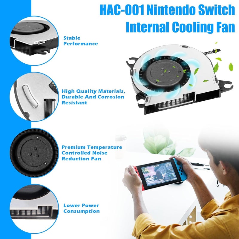 S-Union UPGRADED Switch Fan Internal Cooling Fan Compatible with Nintendo Switch NS HAC-001 2017 Console,Nintendo Switch Fan Replacement (with Thermal Compound Paste, Screwdriver and Spatula) - Image 3