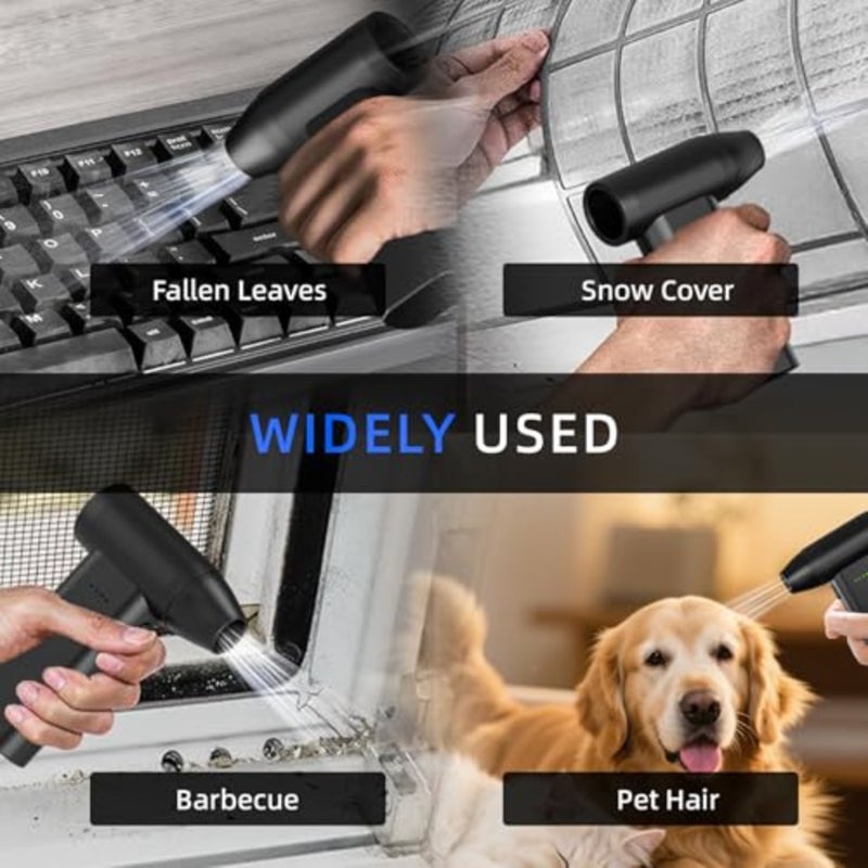Electric Compressed Air Duster Mini Blower Cordless with Computer Vacuum Cleaner kit Lighting 180, 000 RPM 5 Speed Handheld 3 in 1 USB-C for pc Keyboards Home Car BBQ Grill - Image 5