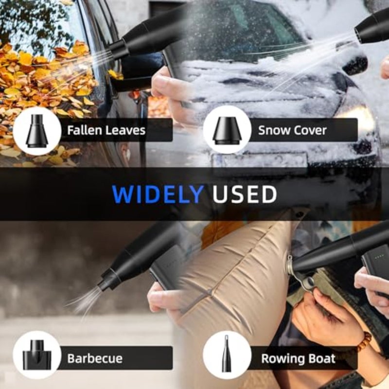Electric Compressed Air Duster Mini Blower Cordless with Computer Vacuum Cleaner kit Lighting 180, 000 RPM 5 Speed Handheld 3 in 1 USB-C for pc Keyboards Home Car BBQ Grill - Image 4
