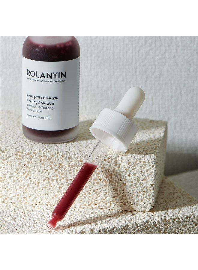 Rolanyin Peeling Solution AHA 30% + BHA 2% Exfoliating Facial Serum 30ml Fighting Blemishes Reduces Pore Congestion and Fine Lines… - Image 1