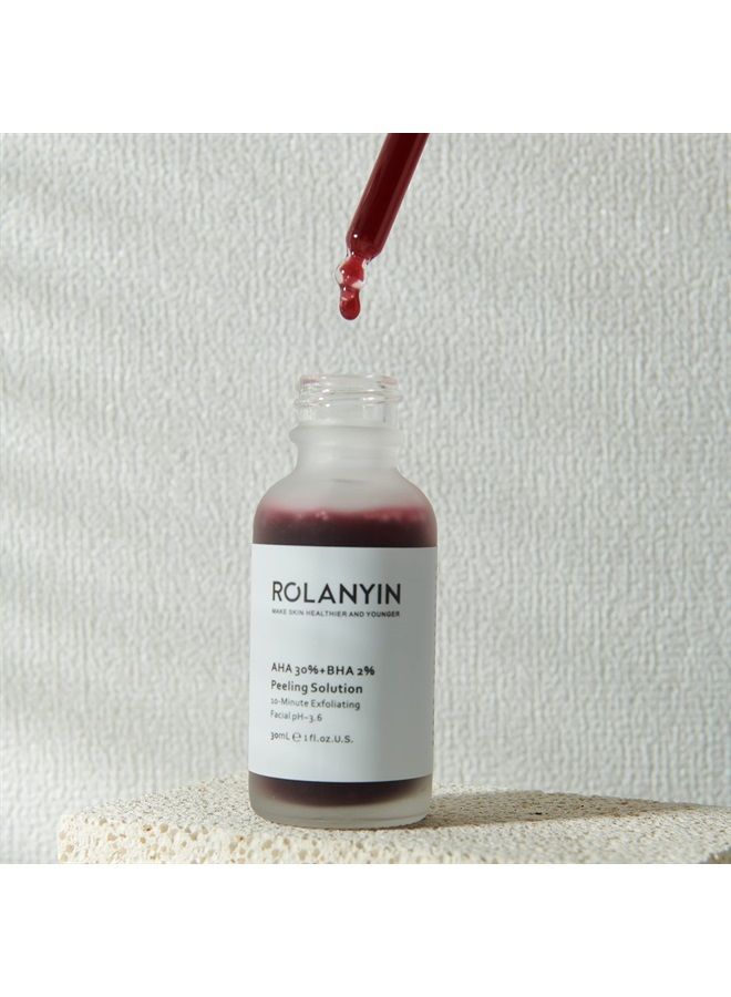 Rolanyin Peeling Solution AHA 30% + BHA 2% Exfoliating Facial Serum 30ml Fighting Blemishes Reduces Pore Congestion and Fine Lines… - Image 2