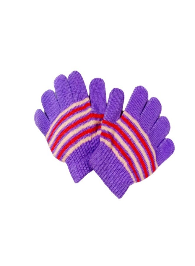 Malvina قفازات مالفينا الشتوية المصنوعة من الصوف الأكريليكي، زوج واحد، للأطفال الرضع من البنات والأولاد الصغار، بتصميم قطة لطيف (بنفسجي، من 1 إلى 3 سنوات) - Image 5