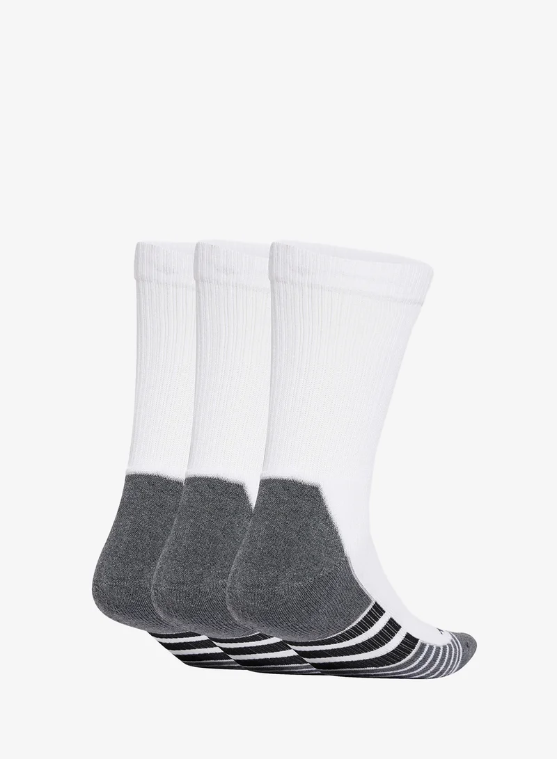 Adidas 3 Pack Performance Cushioned Crew Socks