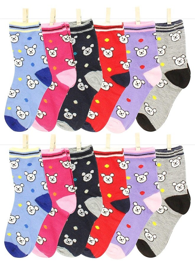 TENDSY Kids Unisex Cotton Ankle Length Multicolor Socks (Pack of 12 Pairs) (3-7 Years) - Image 3
