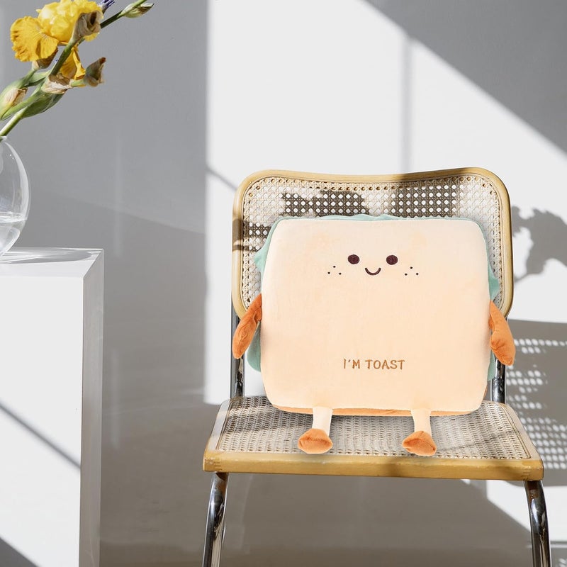 Memory Foam Toast-Shaped Throw Pillow, Soft Lumbar Support Cushion for Office Chair and Home, Adorable Backrest Pillow for Living Room Decor and Comfortable Rest - Image 5