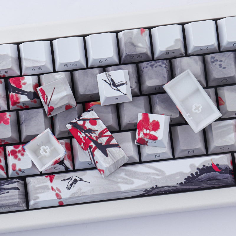 Tsungup PBT Keycaps - Side Print Keycap Set,135 Keys Double Shot Shine Through Landscape Painting Custom Keycaps,Cherry Profile Keyboard Key caps for Cherry MX Switches Mechanical Keyboards - Image 4