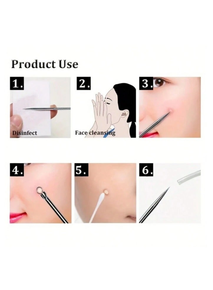 4pcs Set Acne Removal Kit, Blackhead Remover Tool Set, Pimple Extractor Blemish Treatment Clean Pores Needle Hook - Image 4