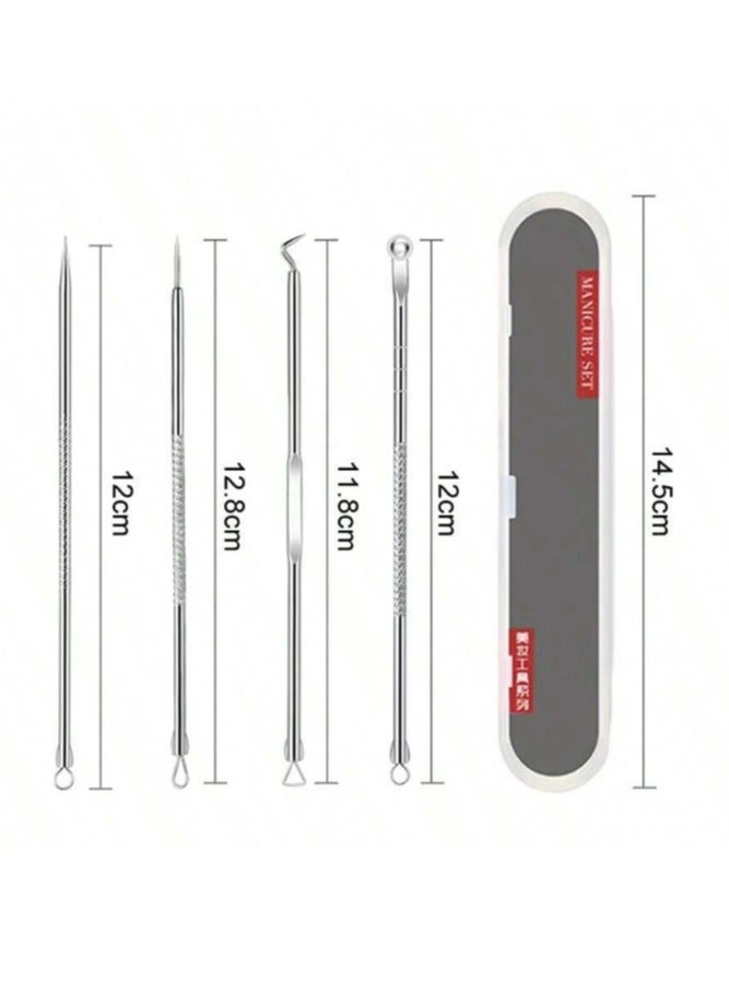 4pcs Set Acne Removal Kit, Blackhead Remover Tool Set, Pimple Extractor Blemish Treatment Clean Pores Needle Hook - Image 5