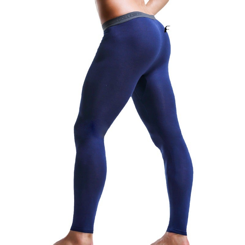 Bullet Mens Autumn Pants Separated Single Piece Scrotum Pants Thin Line Pants Tight Warm Pants Underpants Young Mens Leggings Black  - Image 5