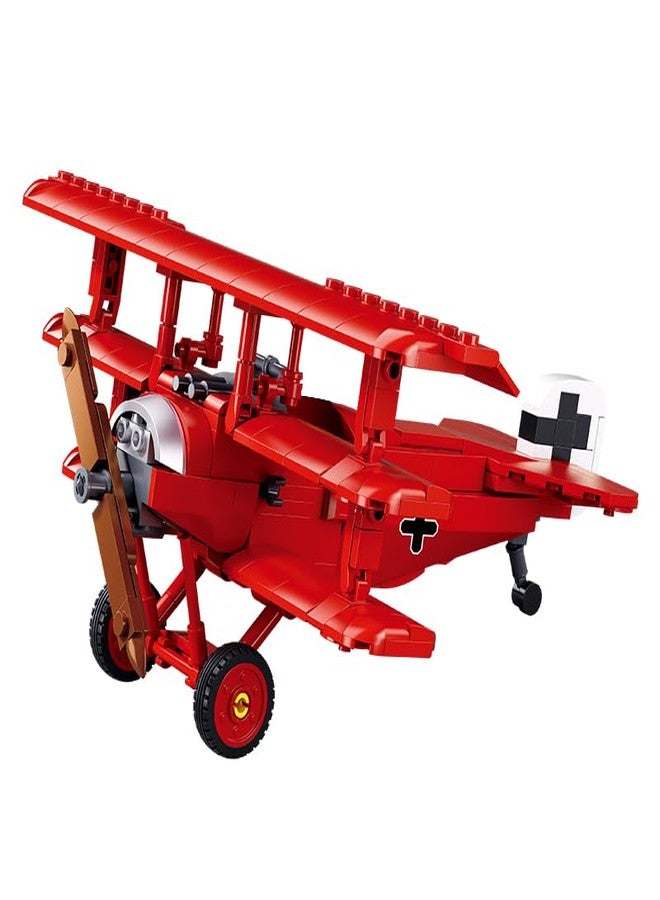 DAHONPA Fokker DR-1S Building Block Plane Set Airplane Model, 281 Pieces Toy Military Army Airplane Building Bricks for Adults - Image 1