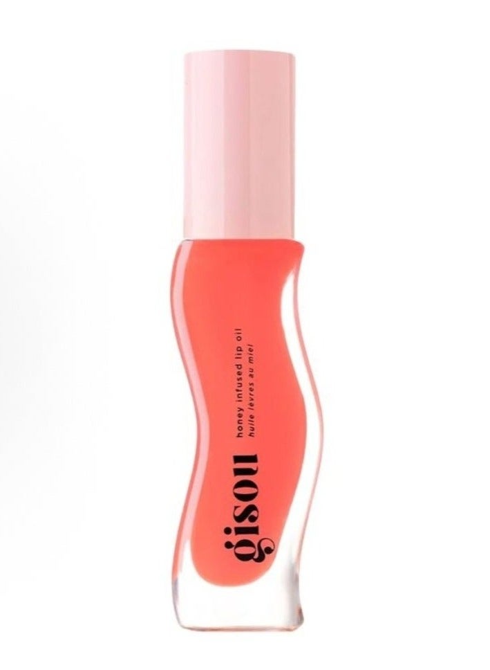 GISOU Honey Infused Lip Oil Bee peach-8 ml - Image 1
