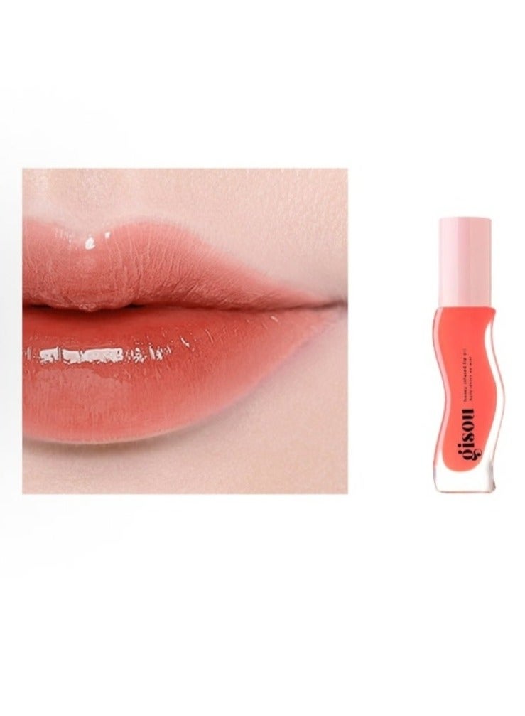 GISOU Honey Infused Lip Oil Bee peach-8 ml - Image 2