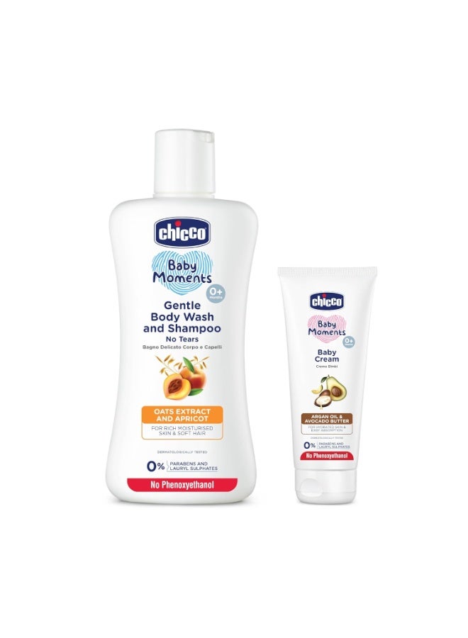 Chicco Gentle Bodywash & Shampoo 200ml and Baby Cream 50ml Set - Image 2