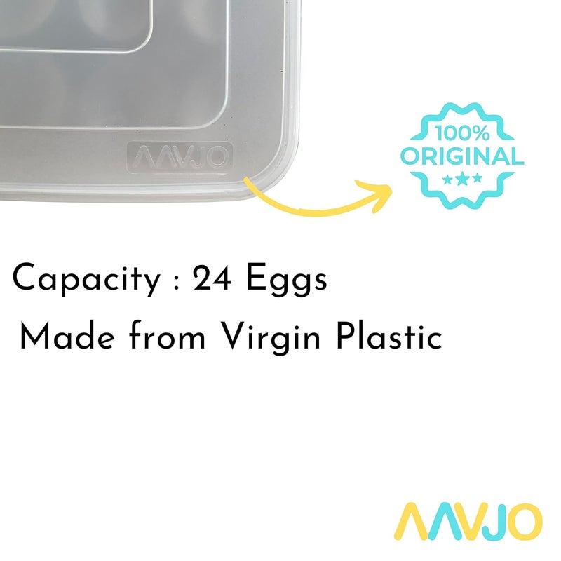 U9I Plastic 24 Grids BPA Free Food Grade Plastic Egg Storage Box Deviled Egg Platter Container Holder Tray for Fridge with Lid for 2 Dozen 24 Eggs Pack of 1 White - Image 3