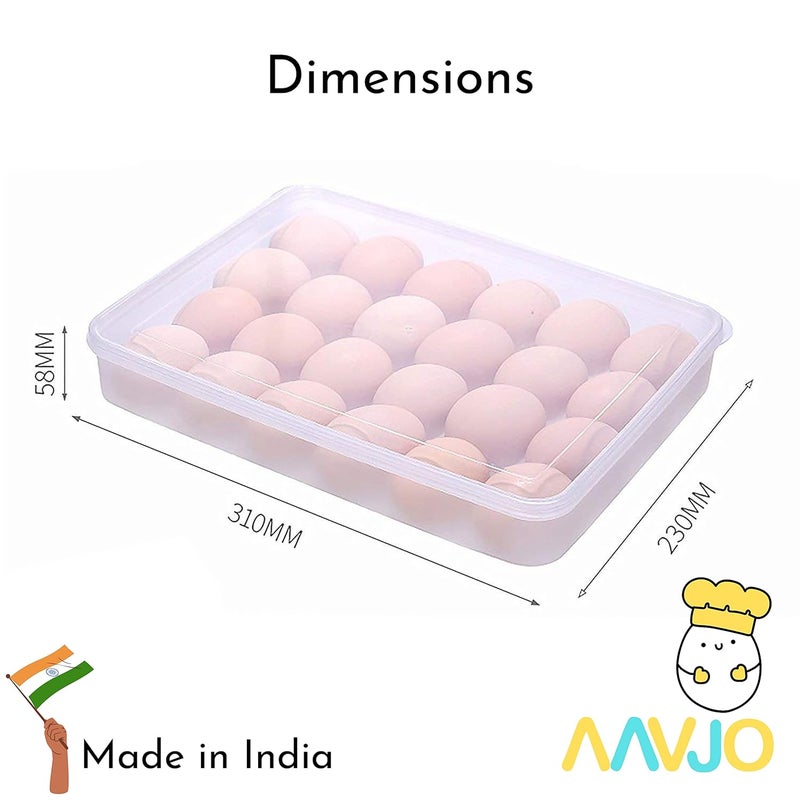 U9I Plastic 24 Grids BPA Free Food Grade Plastic Egg Storage Box Deviled Egg Platter Container Holder Tray for Fridge with Lid for 2 Dozen 24 Eggs Pack of 1 White - Image 2