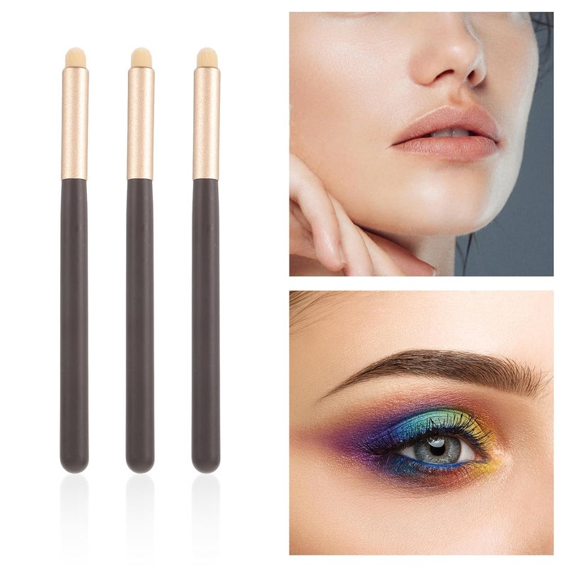 FAVOMOTO 3pcs White Hair Lip Brush Concealer Brush Set with Black Handle, Portable Mini Makeup Tools for Women’s Lipstick Application and Blending - Image 3