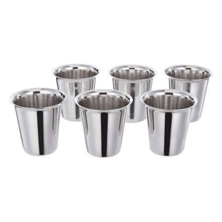 Royals Pack of 6 Stainless Steel Indian Traditional TeaCoffee Glasses Steel Glass for Kids Steel GlassTea GlassCoffee Glass 6 - Image 2