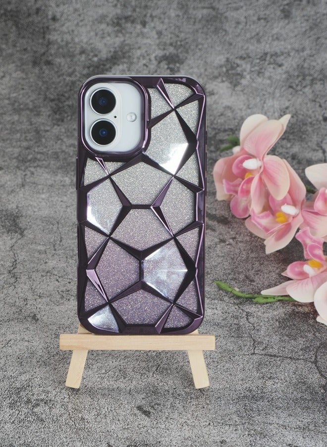 ShebSheb iPhone 16 Plus Case for Plating Bling Gradient Glitter Clear iPhone Cover ,Soft TPU Cute Camera Protection Shockproof Back for Women Girls iPhone Case - Image 1