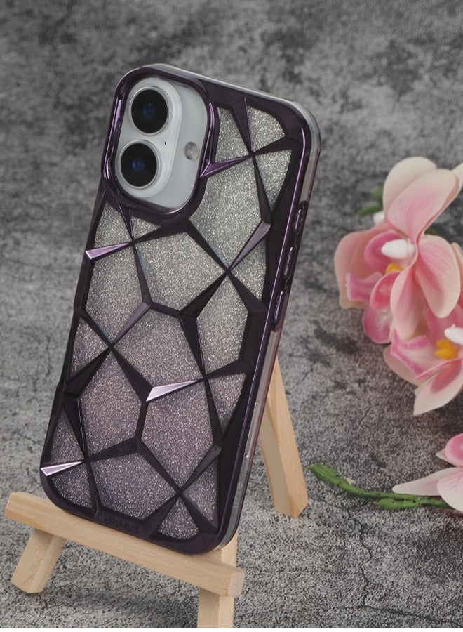 ShebSheb iPhone 16 Plus Case for Plating Bling Gradient Glitter Clear iPhone Cover ,Soft TPU Cute Camera Protection Shockproof Back for Women Girls iPhone Case - Image 2