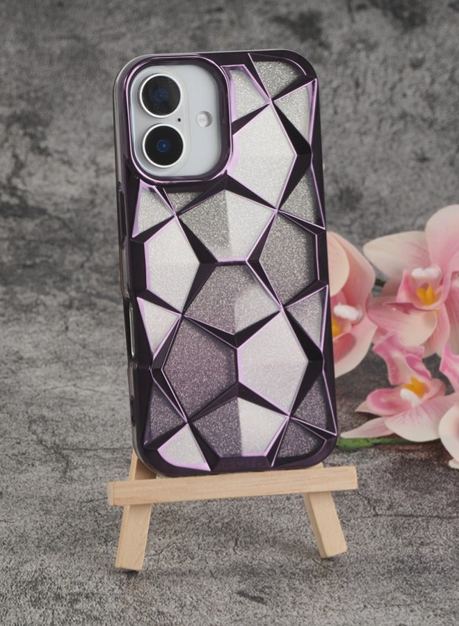 ShebSheb iPhone 16 Plus Case for Plating Bling Gradient Glitter Clear iPhone Cover ,Soft TPU Cute Camera Protection Shockproof Back for Women Girls iPhone Case - Image 3