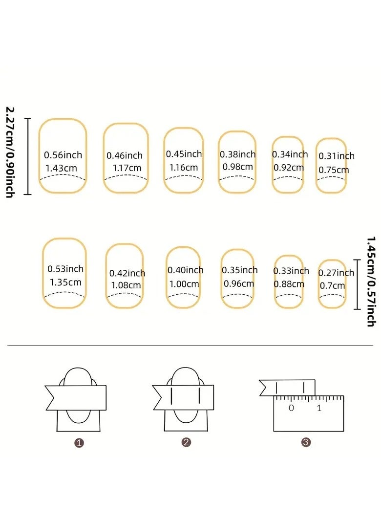 ORiTi 24pcs Glossy Medium Oval Fake Nails, Nude Pinkish Gradient Press On Nails With Glitter French Tip Design, Minimalist Style False Nails For Women Girls Daily Party Wear - Image 2