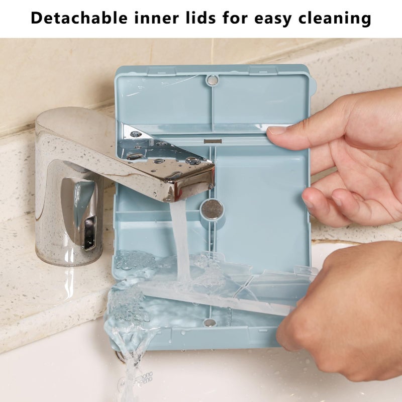 FYY 2 Pcs Daily Pill Organizer, 7 Compartments Portable Pill Case Travel Pill Organizer,[Folding Design] Pill Box for Purse Pocket to Hold Vitamins,Cod Liver Oil,Supplements and Medication-Blue - Image 5