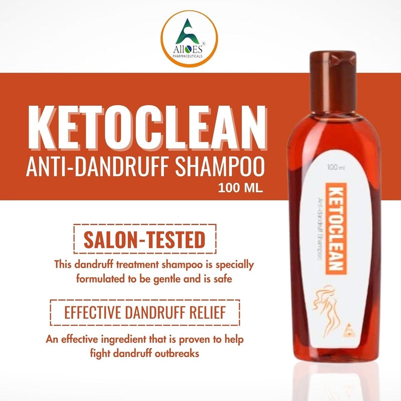 ALLOES PHARMACEUTICALS ALLOES PHARMACEUTICALS AntiDandruff Ketoclean Shampoo Treatment for LongLasting Relief of Itching and Flaking Scalp 100 ML  - Image 3