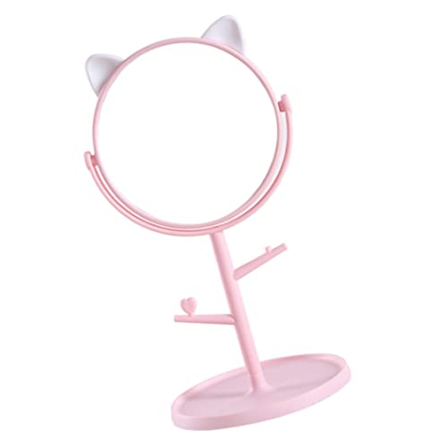Trifecta Professional Makeup Mirror Tall Vanity Mirror Magnification Mirror Swivel Round Mirror,Travel Magnifying Mirror with Stand and Removable Base(Pink) - Image 1