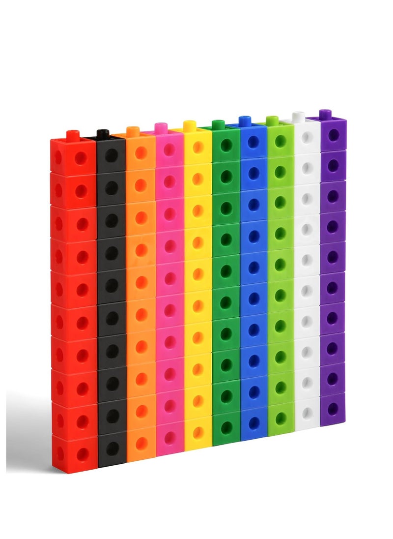 Math Cubes 10 Colors for Assembling and Decomposing for Early Years Education Counting for School and Home Cube Size 2cm Plastic  - Image 1