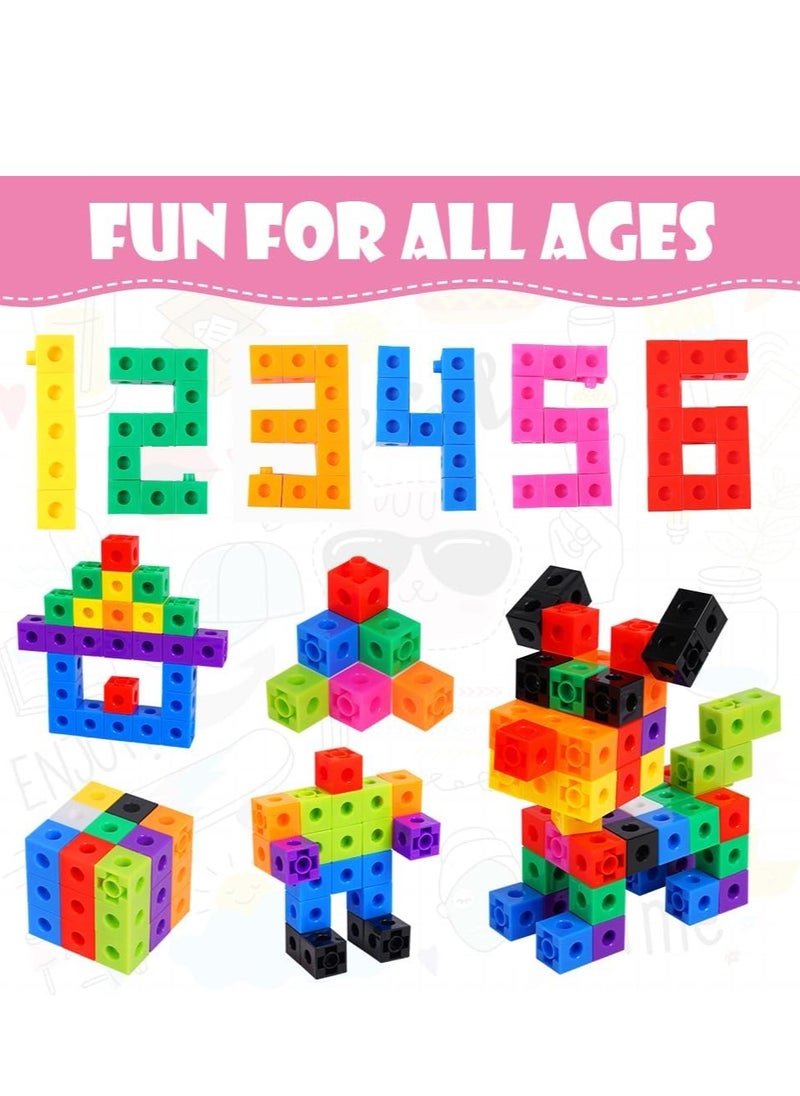 Math Cubes 10 Colors for Assembling and Decomposing for Early Years Education Counting for School and Home Cube Size 2cm Plastic  - Image 3